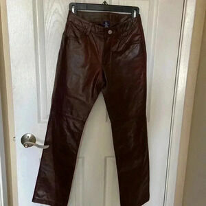Gap Vintage Leather Bootcut Y2k Brown 🤎 Pants Size 0